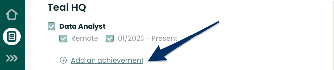 Adding resume job description achievements