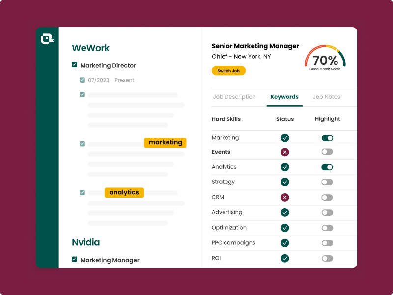 use keywords in the job description to determine the best core competencies to add to each resume