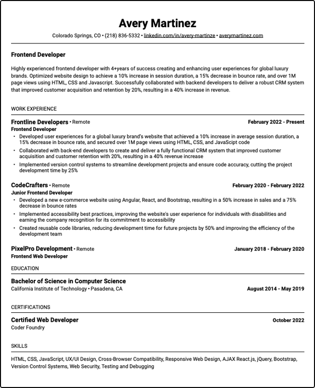 Sample of how to create a resume 