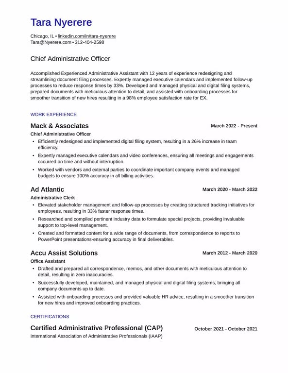 What is a resume using an example functional resume