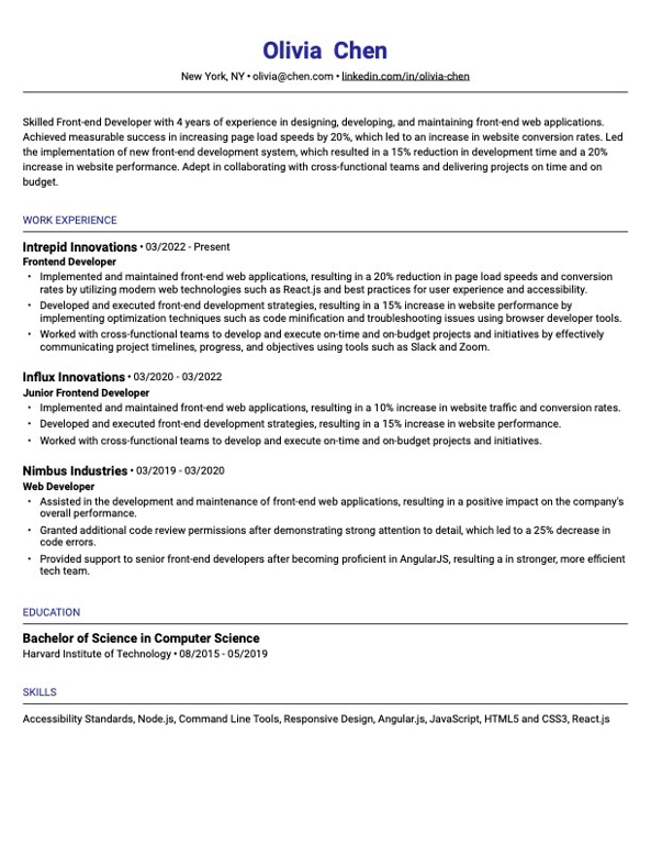 A sample targeted resume