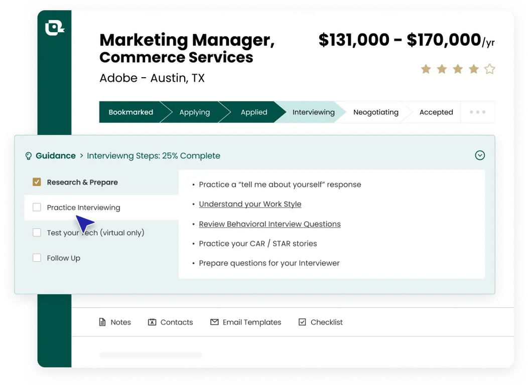 Teal job tracker guidance
