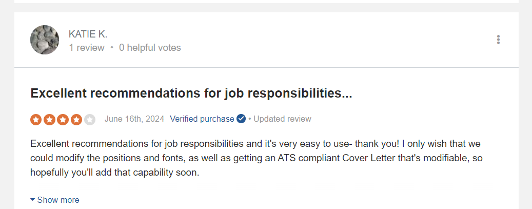 A screenshot of a JobHero review