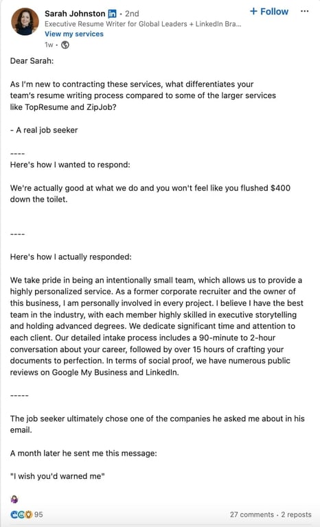 ZipJob review on LinkedIn