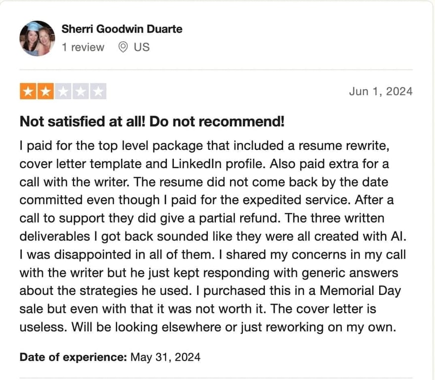 2-star ZipJob review on TrustPilot
