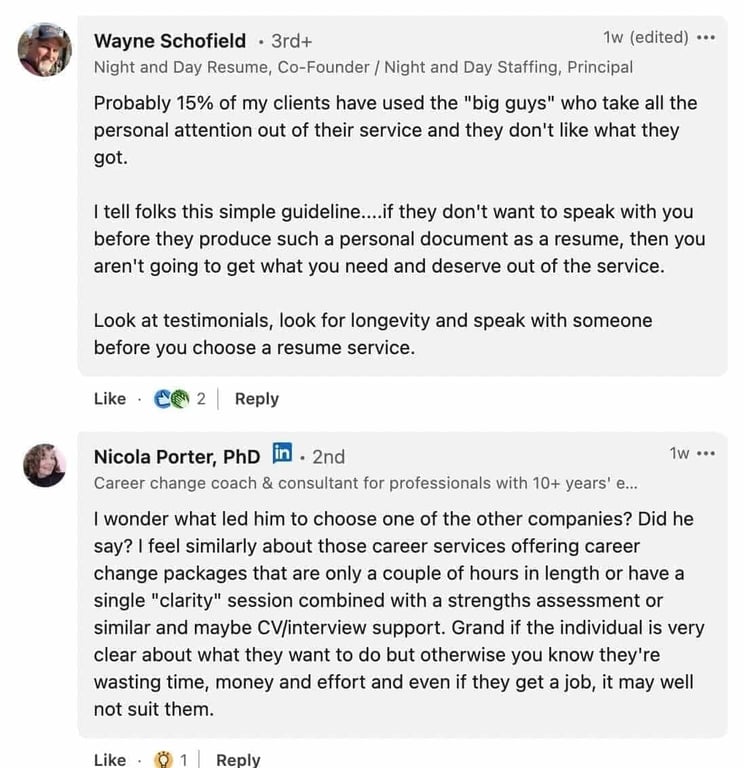 LinkedIn comments about ZipJob