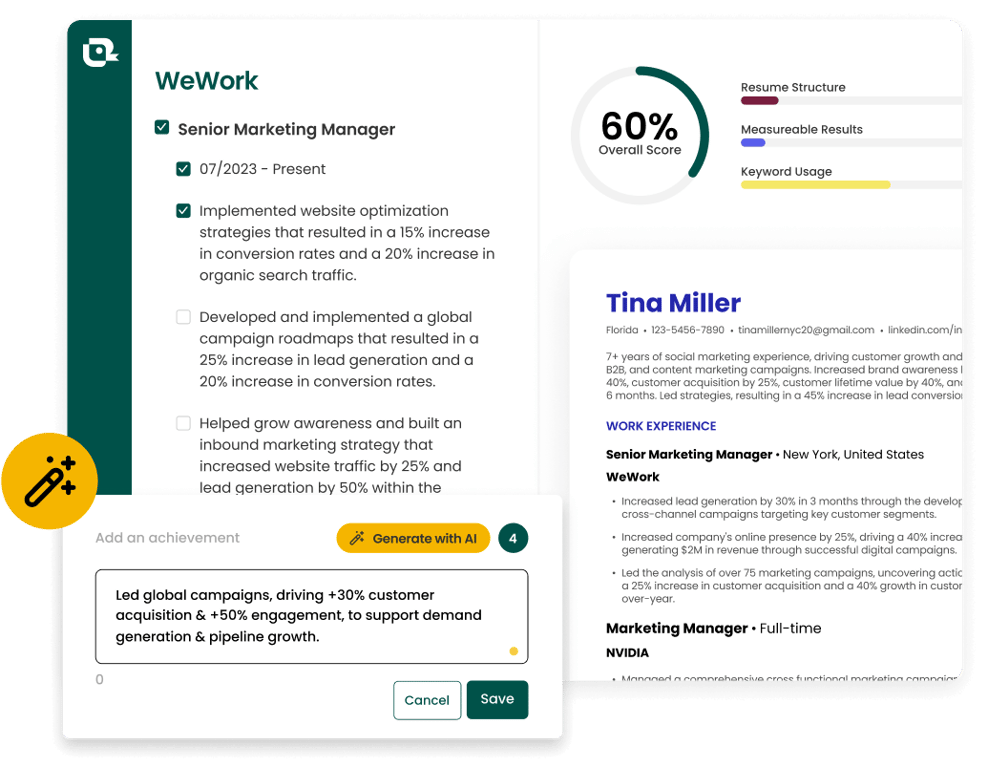 Teal AI bullet point feature
