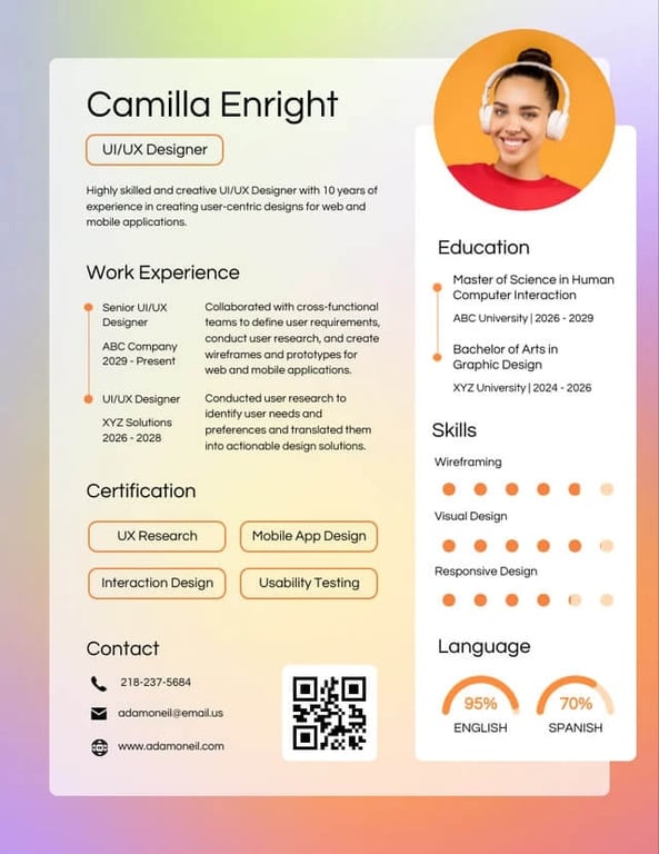 UX designer infographic resume template 