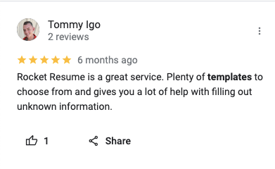 5-star Rocket Resume review