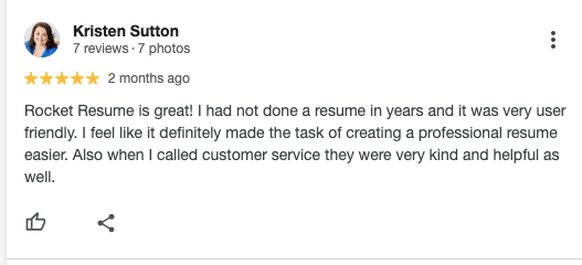 5-star Rocket Resume review