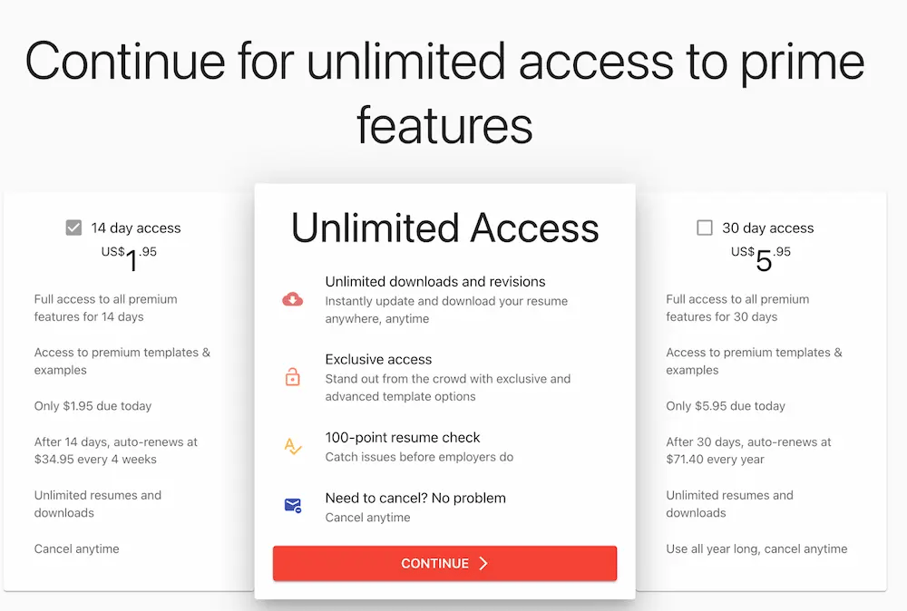 Rocket Resume pricing