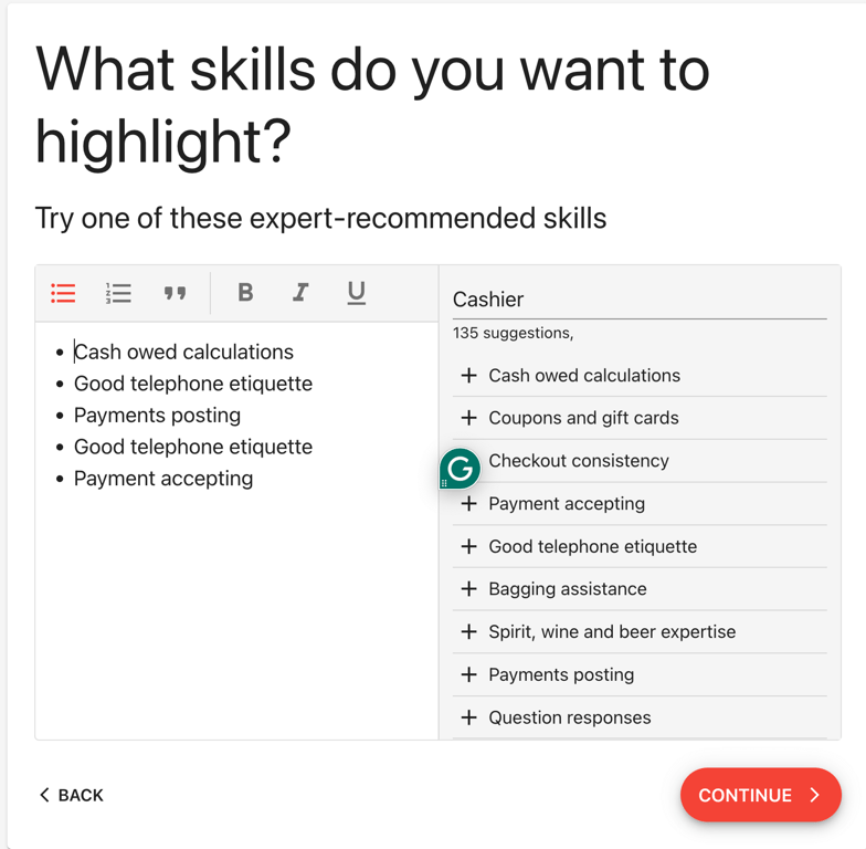 AI skills from Rocket Resume