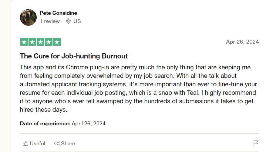 5-star Teal review