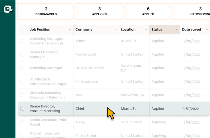 A graphic of Teal's Job Tracker
