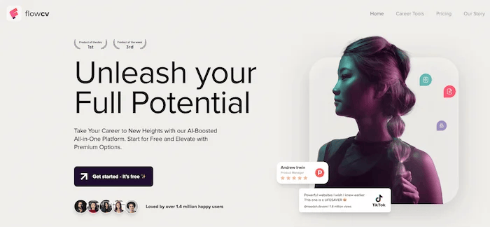 FlowCV homepage