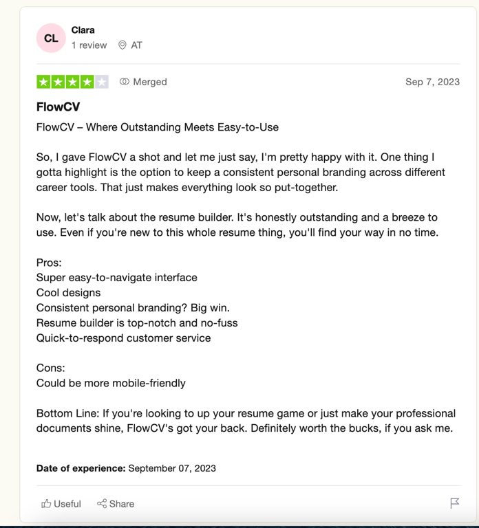 4-star CV review