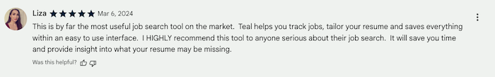 5-star review of Teal
