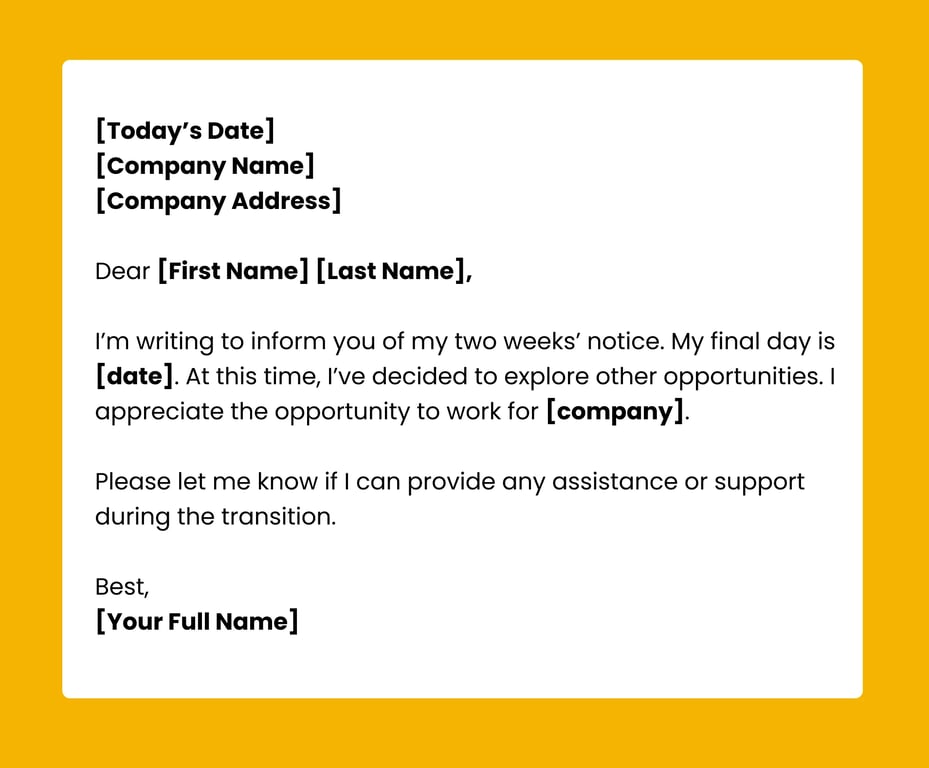 2 week notice example