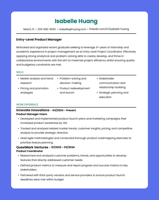 Combination resume example