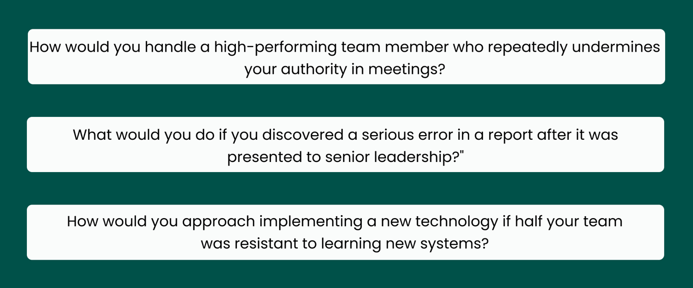 An example of situational interview questions