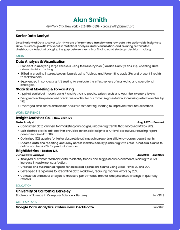 example of a hybrid resume 