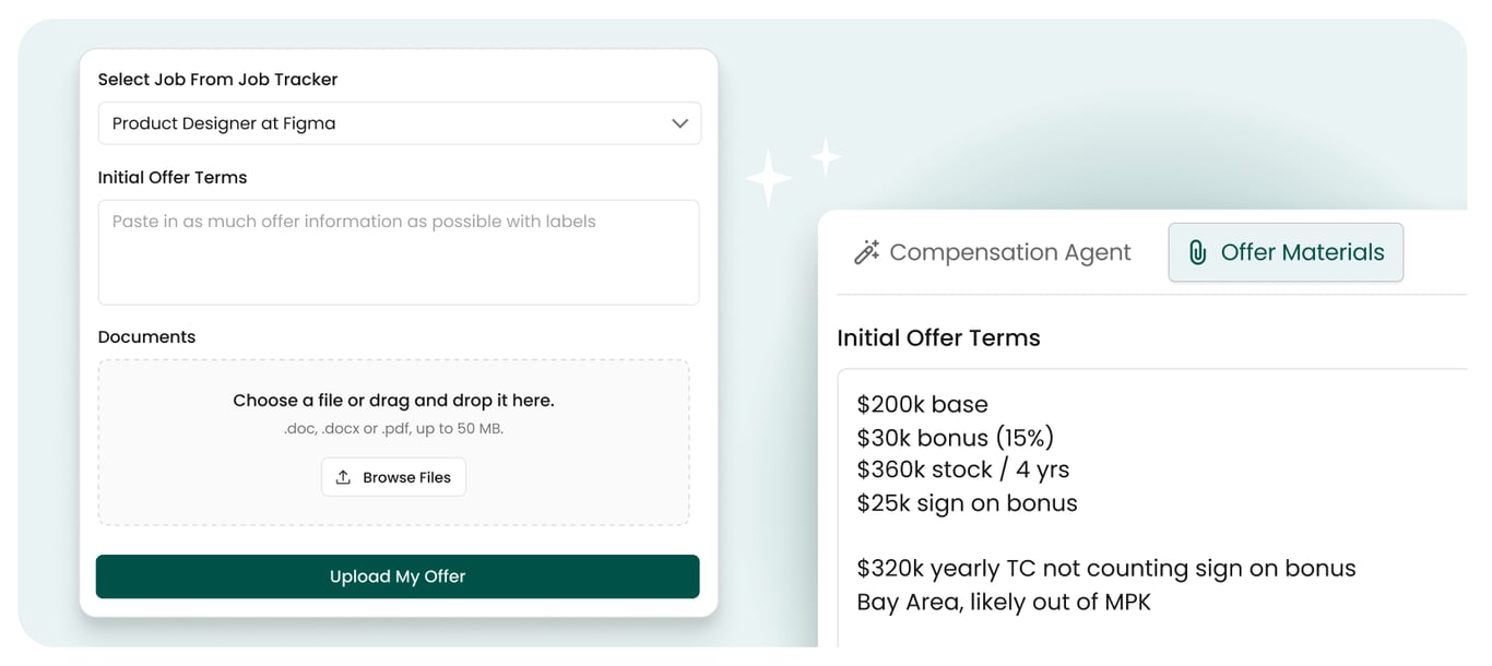 A graphic of Teal's AI Offer Analysis