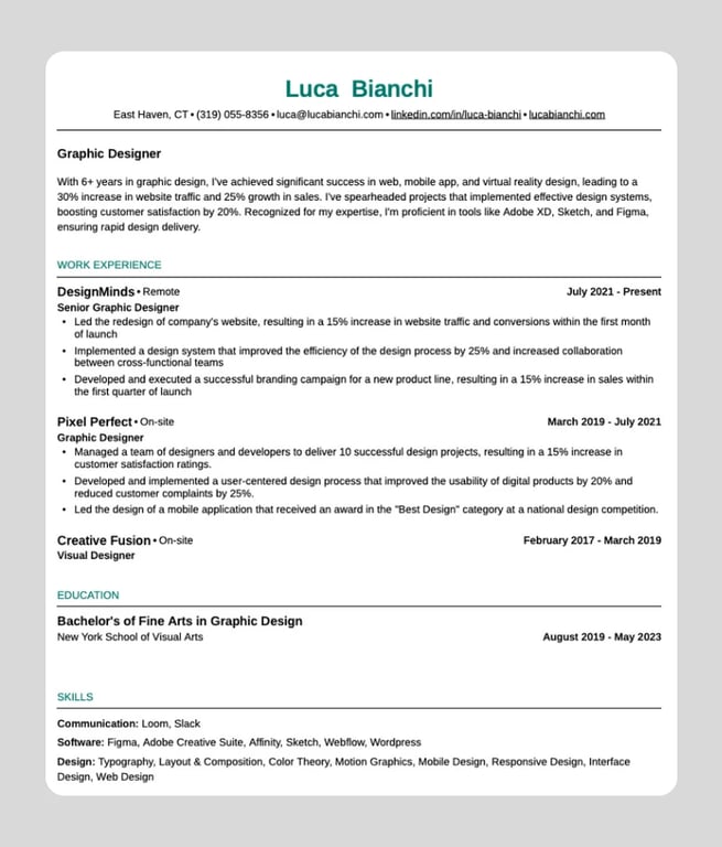 Example chronological resume