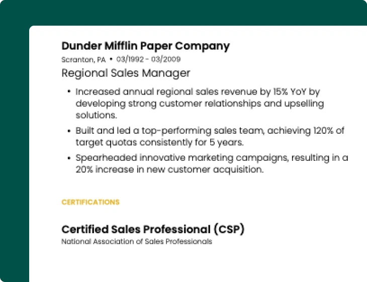 An example of how a resume should look with ample white space