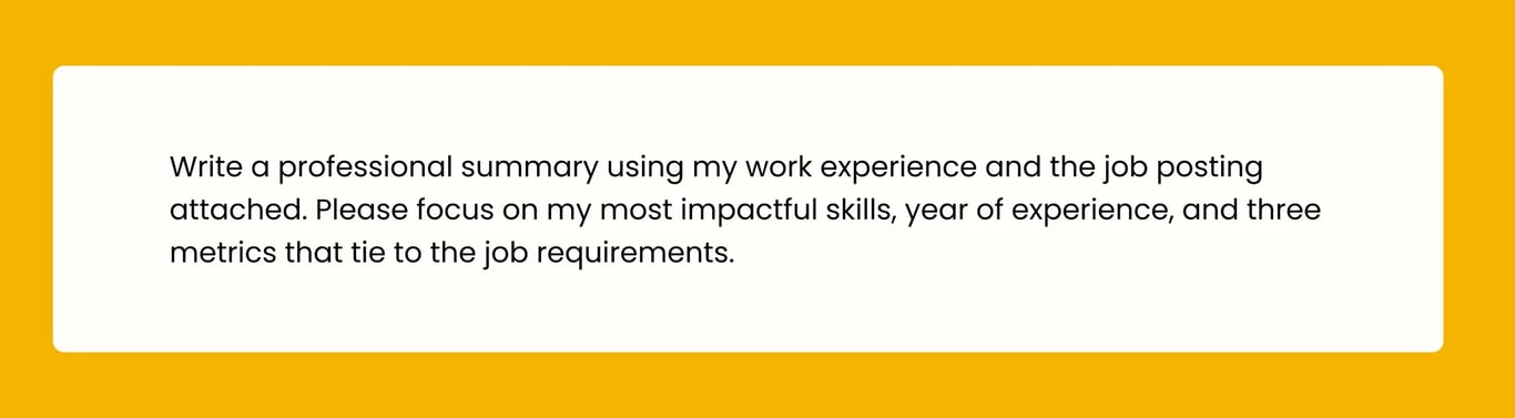 How to use ChatGPT for resume sections