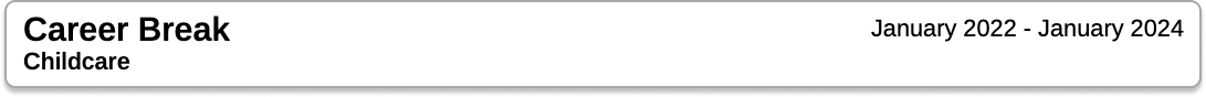 Resume gap example within a relevant 10-year work history