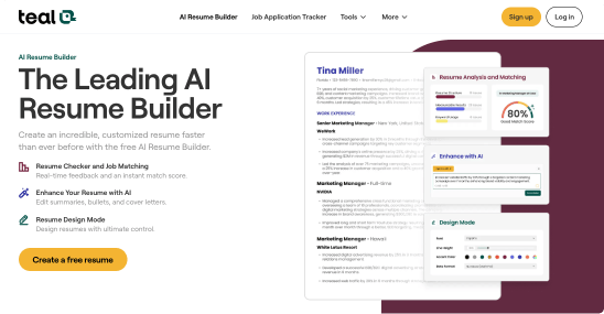 Best online resume writing service alternative Teal's homepage