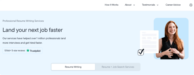 Best resume writing service with free review, TopResume's homepage