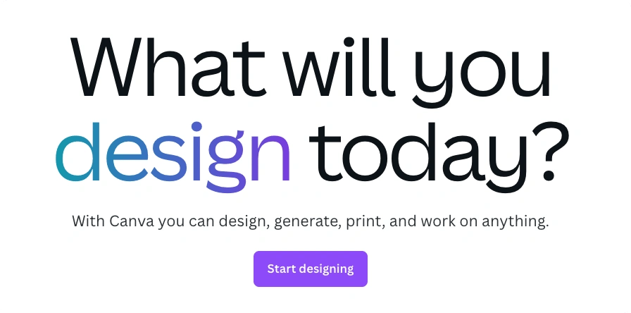 Top of the best AI resume builders for creatives needing visual, design-focused resumes, Canva's homepage