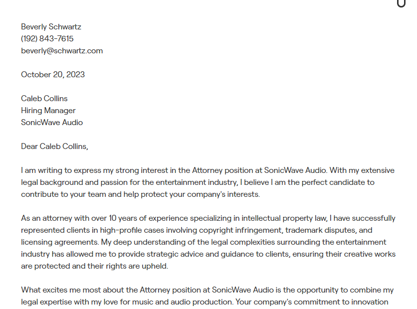 attorney cover letter