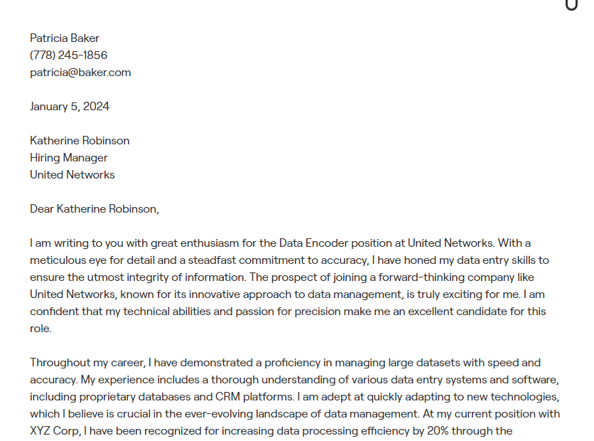 data encoder cover letter
