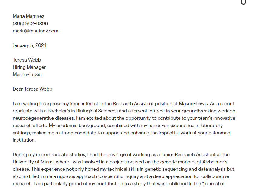 research assistant cover letter