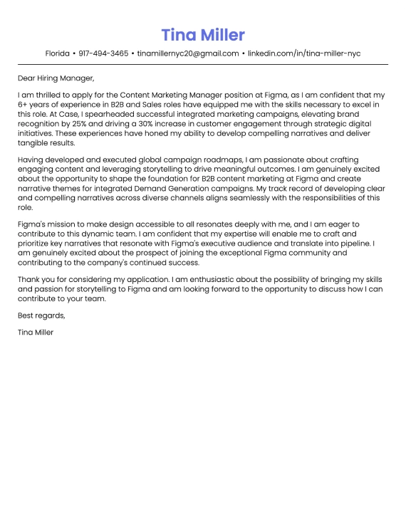 Creative cover letter template 1