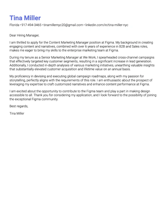 Creative cover letter template 2