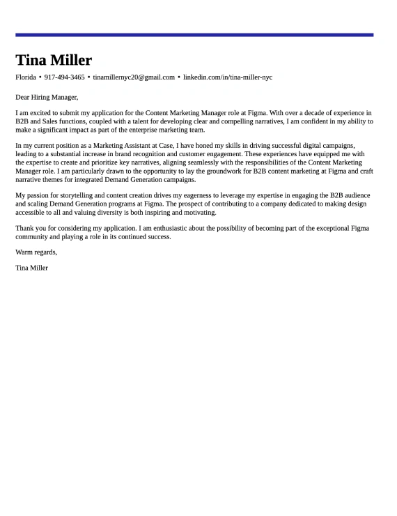 Creative cover letter template 6