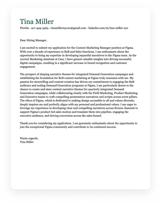 Microsoft Word cover letter template 1