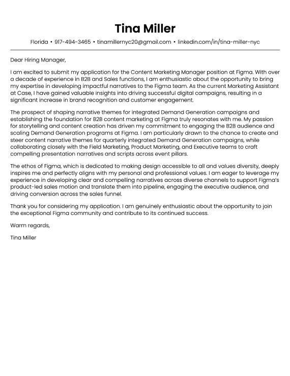 Traditional cover letter template 1