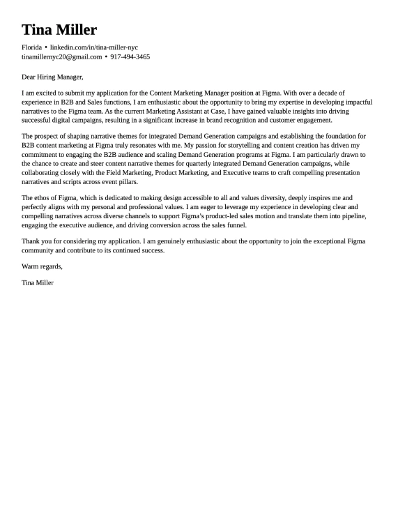 Traditional cover letter template 2