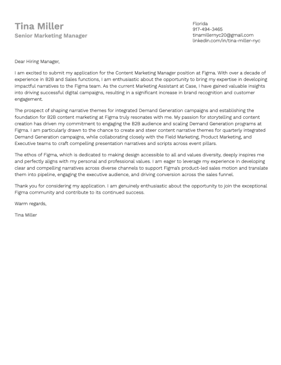 Traditional cover letter template 4
