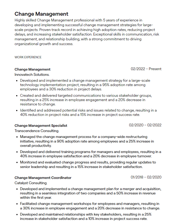 change management cv