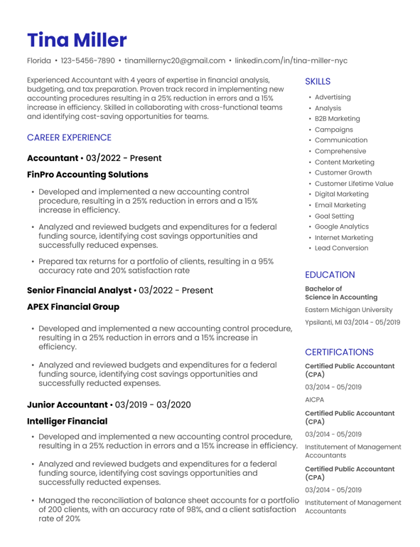 Resume example: What to include