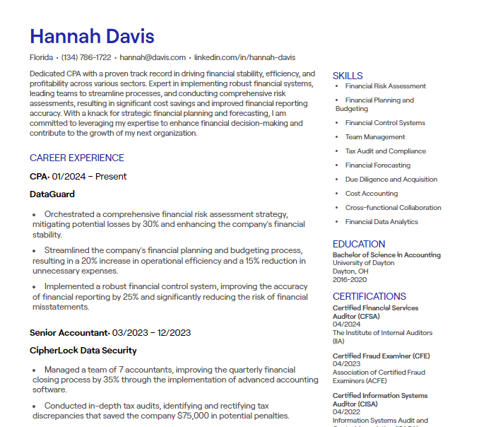 cpa cv