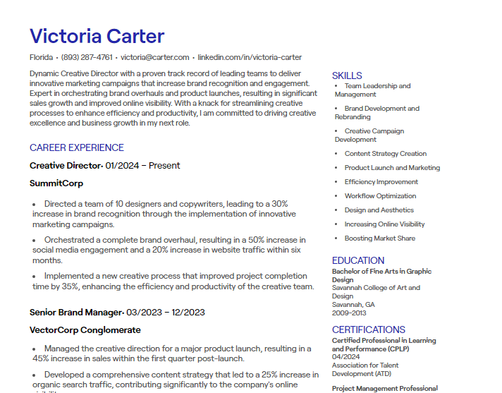 creative director cv