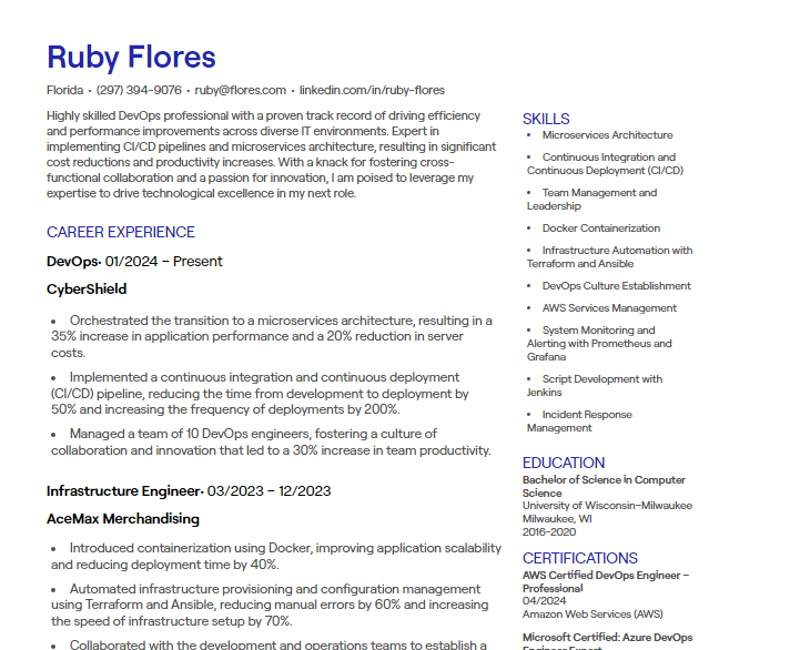 devops cv