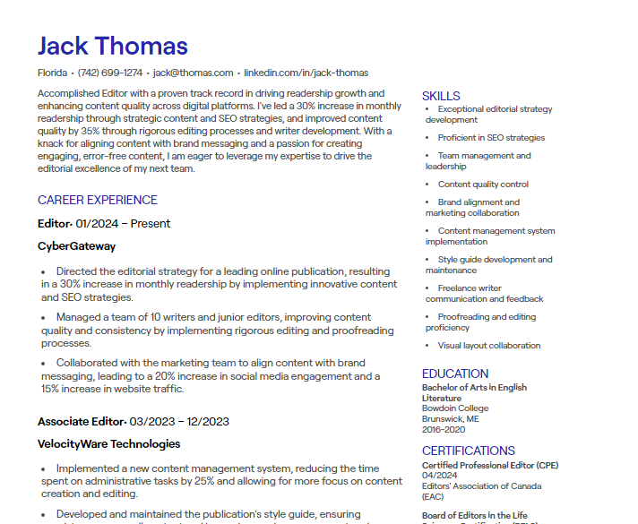 editor cv