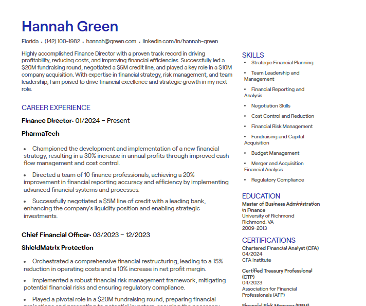 finance director cv